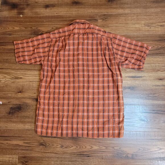 Born Men Large Shirt Vibrant Plaid Button Front Short Sleeve Shirt Casual‎ - Picture 8 of 10
